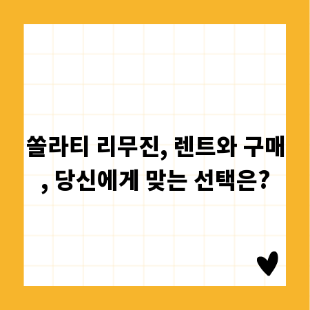 쏠라티 리무진, 렌트와 구매, 당신에게 맞는 선택은?