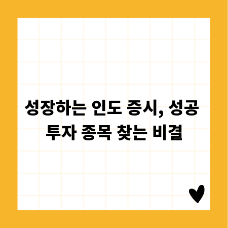 성장하는 인도 증시, 성공 투자 종목 찾는 비결