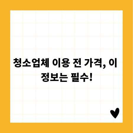 청소업체 이용 전 가격, 이 정보는 필수!