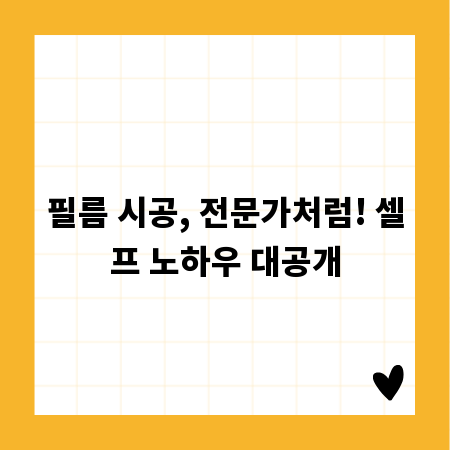 필름 시공, 전문가처럼! 셀프 노하우 대공개