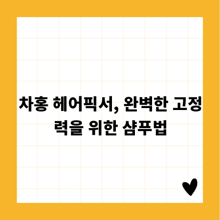 차홍 헤어픽서, 완벽한 고정력을 위한 샴푸법