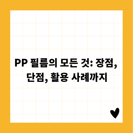 PP 필름의 모든 것: 장점, 단점, 활용 사례까지