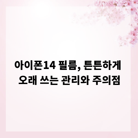 아이폰14 필름, 튼튼하게 오래 쓰는 관리와 주의점