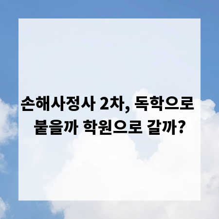 손해사정사 2차, 독학으로 붙을까 학원으로 갈까?