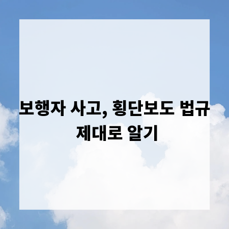 보행자 사고, 횡단보도 법규 제대로 알기