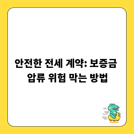 안전한 전세 계약: 보증금 압류 위험 막는 방법
