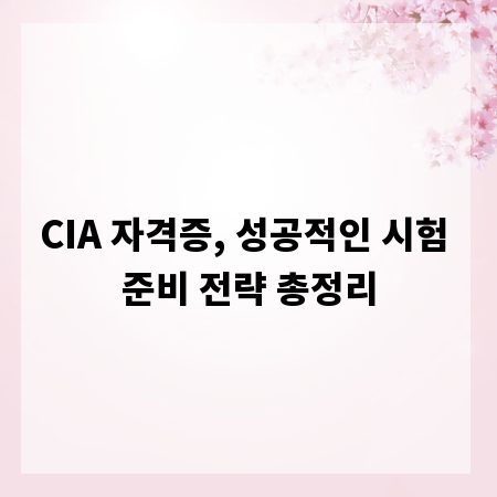 CIA 자격증, 성공적인 시험 준비 전략 총정리
