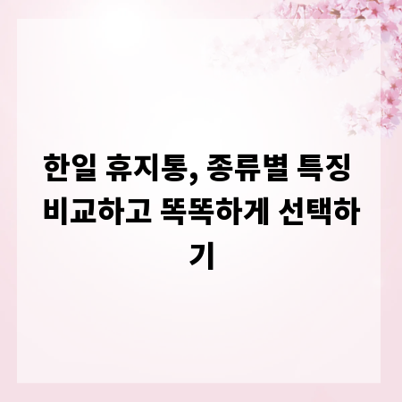 한일 휴지통, 종류별 특징 비교하고 똑똑하게 선택하기