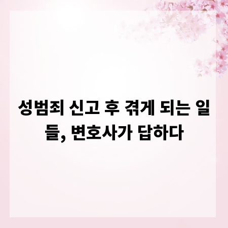 성범죄 신고 후 겪게 되는 일들, 변호사가 답하다
