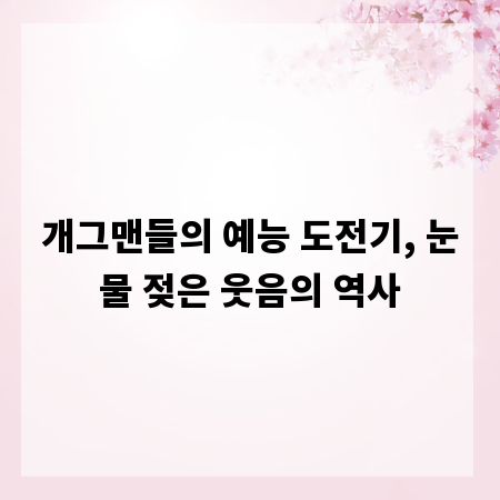 개그맨들의 예능 도전기, 눈물 젖은 웃음의 역사