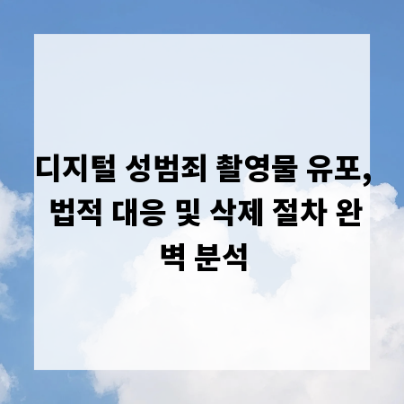 디지털 성범죄 촬영물 유포, 법적 대응 및 삭제 절차 완벽 분석