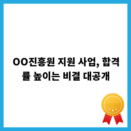 OO진흥원 지원 사업, 합격률 높이는 비결 대공개