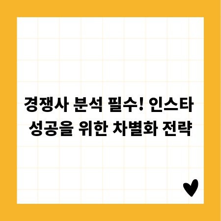 경쟁사 분석 필수! 인스타 성공을 위한 차별화 전략