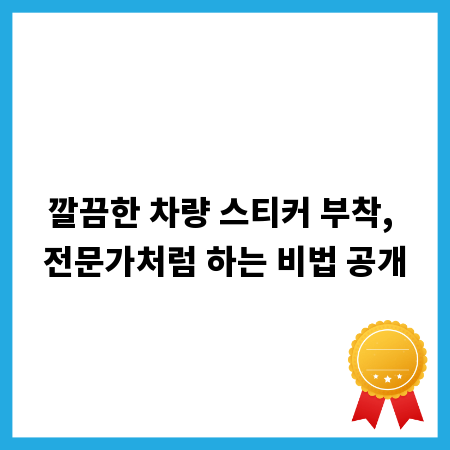 깔끔한 차량 스티커 부착, 전문가처럼 하는 비법 공개
