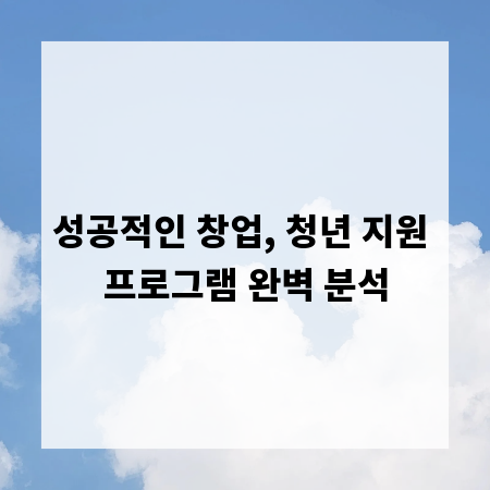 성공적인 창업, 청년 지원 프로그램 완벽 분석