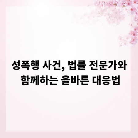 성폭행 사건, 법률 전문가와 함께하는 올바른 대응법
