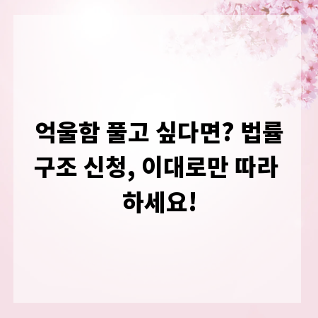 억울함 풀고 싶다면? 법률구조 신청, 이대로만 따라 하세요!