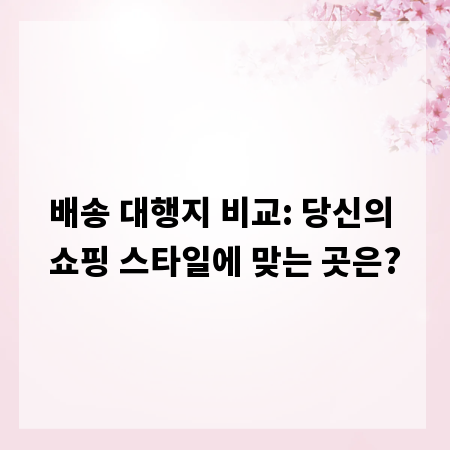 배송 대행지 비교: 당신의 쇼핑 스타일에 맞는 곳은?
