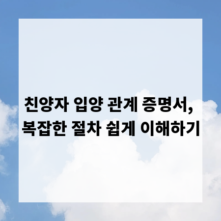 친양자 입양 관계 증명서, 복잡한 절차 쉽게 이해하기