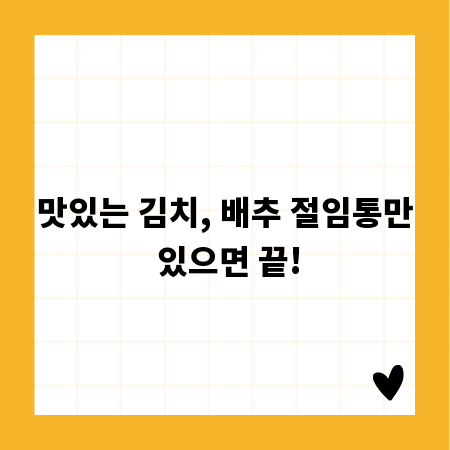 맛있는 김치, 배추 절임통만 있으면 끝!