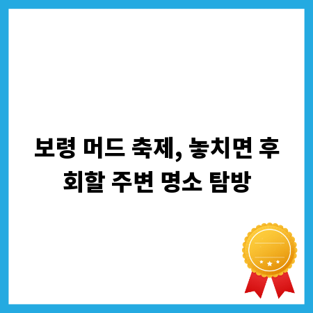 보령 머드 축제, 놓치면 후회할 주변 명소 탐방