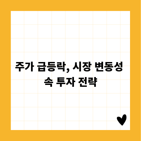 주가 급등락, 시장 변동성 속 투자 전략