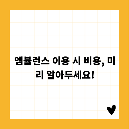엠뷸런스 이용 시 비용, 미리 알아두세요!