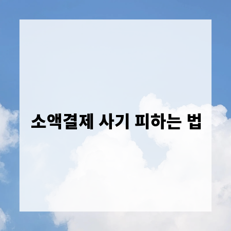 소액결제 사기 피하는 법