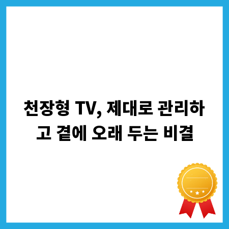천장형 TV, 제대로 관리하고 곁에 오래 두는 비결