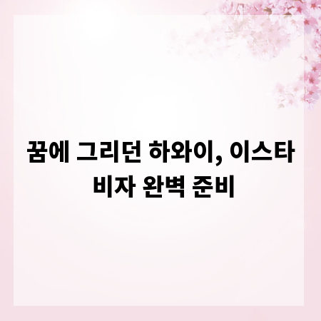 꿈에 그리던 하와이, 이스타 비자 완벽 준비