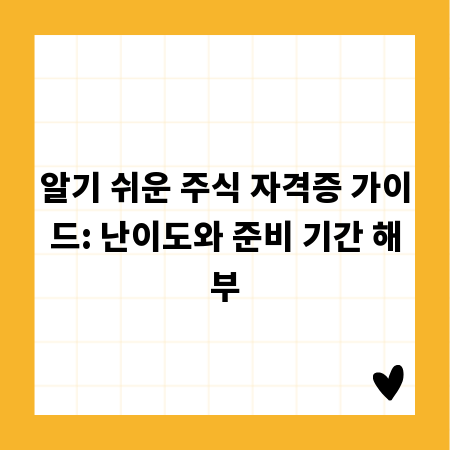알기 쉬운 주식 자격증 가이드: 난이도와 준비 기간 해부