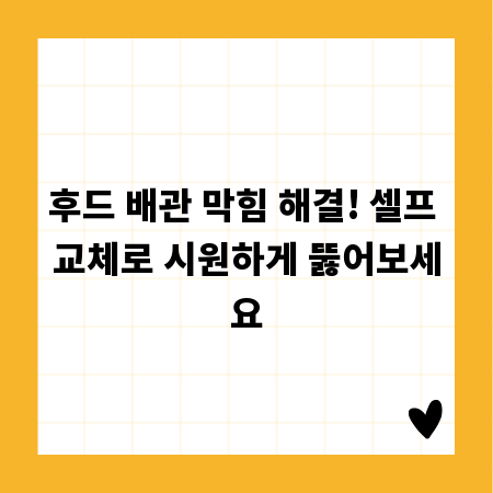 후드 배관 막힘 해결! 셀프 교체로 시원하게 뚫어보세요