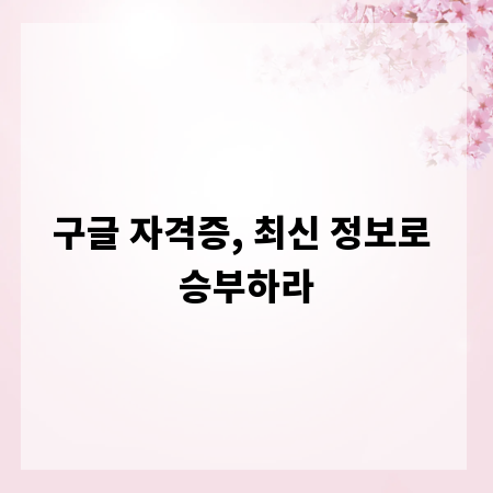 구글 자격증, 최신 정보로 승부하라