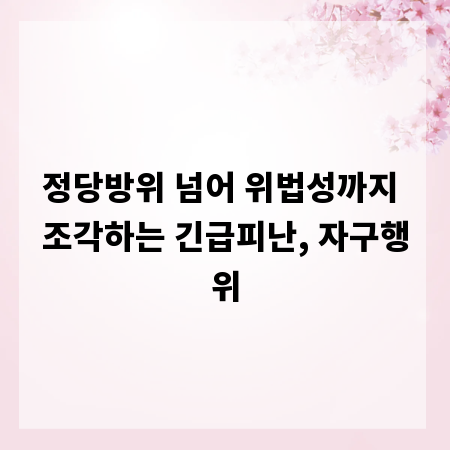 정당방위 넘어 위법성까지 조각하는 긴급피난, 자구행위
