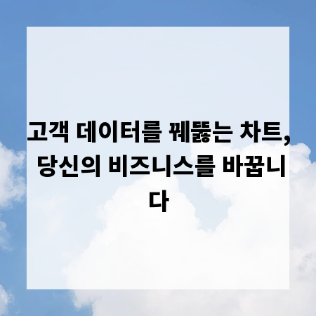 고객 데이터를 꿰뚫는 차트, 당신의 비즈니스를 바꿉니다