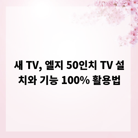 새 TV, 엘지 50인치 TV 설치와 기능 100% 활용법