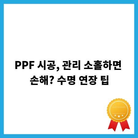 PPF 시공, 관리 소홀하면 손해? 수명 연장 팁