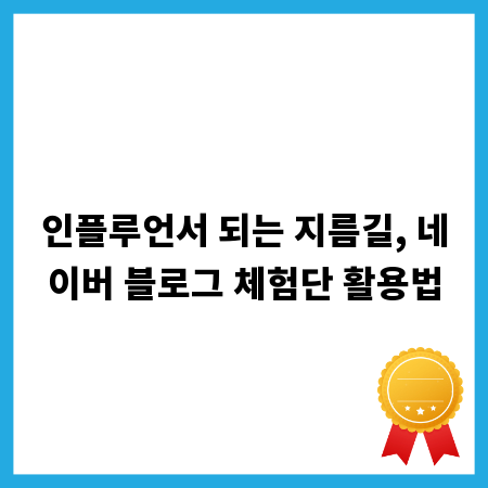 인플루언서 되는 지름길, 네이버 블로그 체험단 활용법