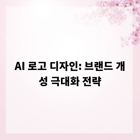 AI 로고 디자인: 브랜드 개성 극대화 전략