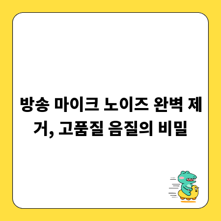 방송 마이크 노이즈 완벽 제거, 고품질 음질의 비밀