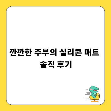 깐깐한 주부의 실리콘 매트 솔직 후기