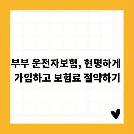 부부 운전자보험, 현명하게 가입하고 보험료 절약하기