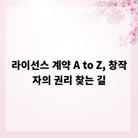 라이선스 계약 A to Z, 창작자의 권리 찾는 길