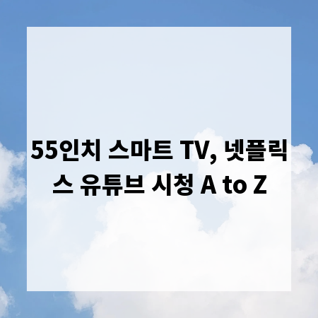 55인치 스마트 TV, 넷플릭스 유튜브 시청 A to Z