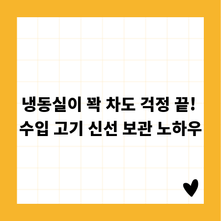 냉동실이 꽉 차도 걱정 끝! 수입 고기 신선 보관 노하우