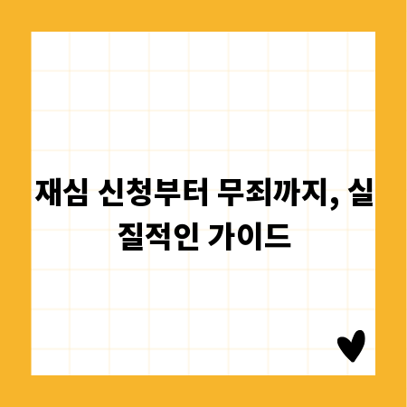 재심 신청부터 무죄까지, 실질적인 가이드