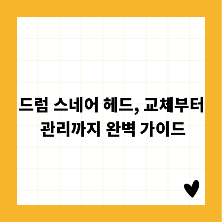 드럼 스네어 헤드, 교체부터 관리까지 완벽 가이드