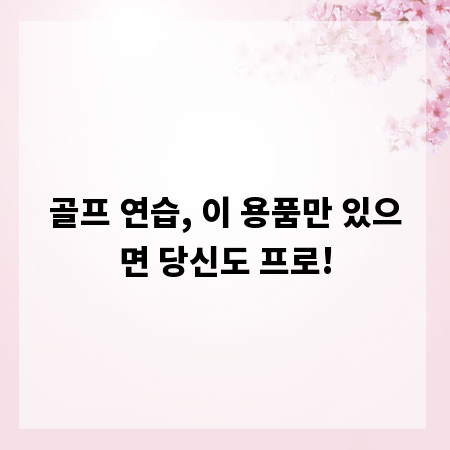 골프 연습, 이 용품만 있으면 당신도 프로!