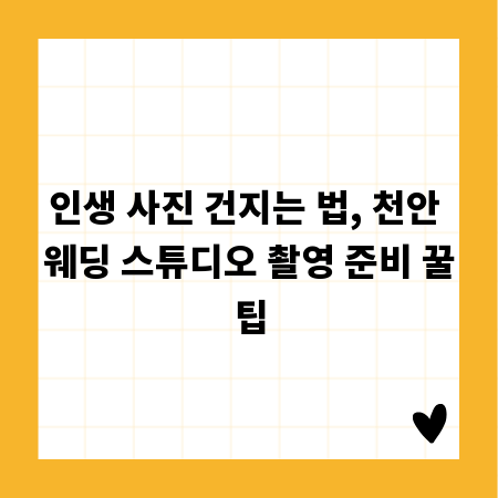 인생 사진 건지는 법, 천안 웨딩 스튜디오 촬영 준비 꿀팁