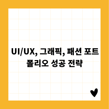UI/UX, 그래픽, 패션 포트폴리오 성공 전략